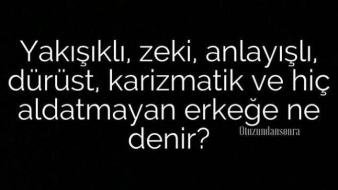 Zeki, yakışıklı, dürüst, anlayışlı, karizmatik ve hiç aldatmayan erkeğe ne denir?👫?