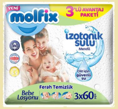 Molfix İzotonik Sulu Islak Mendil Ferah Temizlik