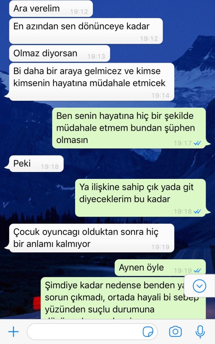 Barışmak için mesaj attı ama?