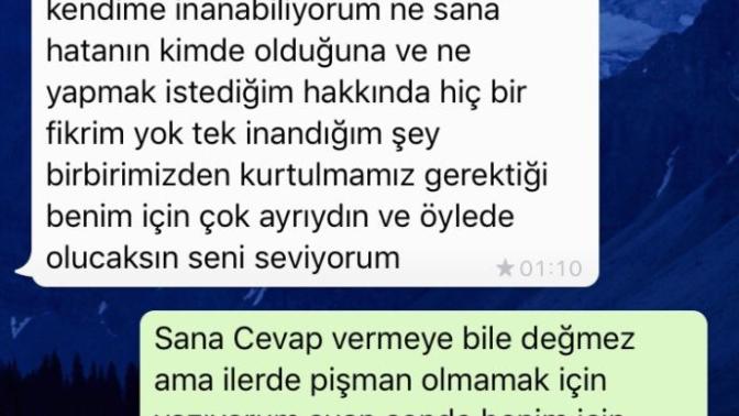 Barışmak için mesaj attı ama?