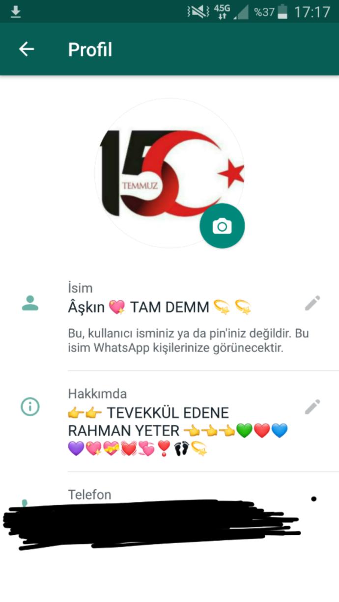 Sizin whatsapp durumlarınız ve profil fotoğrafınız nedir?