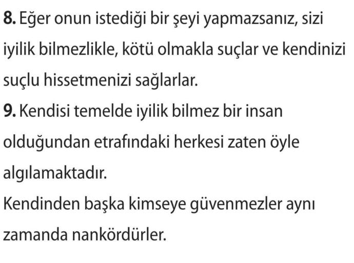 Sinsi insan tipinin 10 özelliği?
