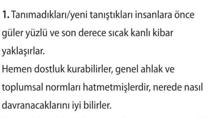 Sinsi insan tipinin 10 özelliği?