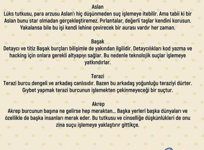 Burçlar Hangi Suçu meyilli?