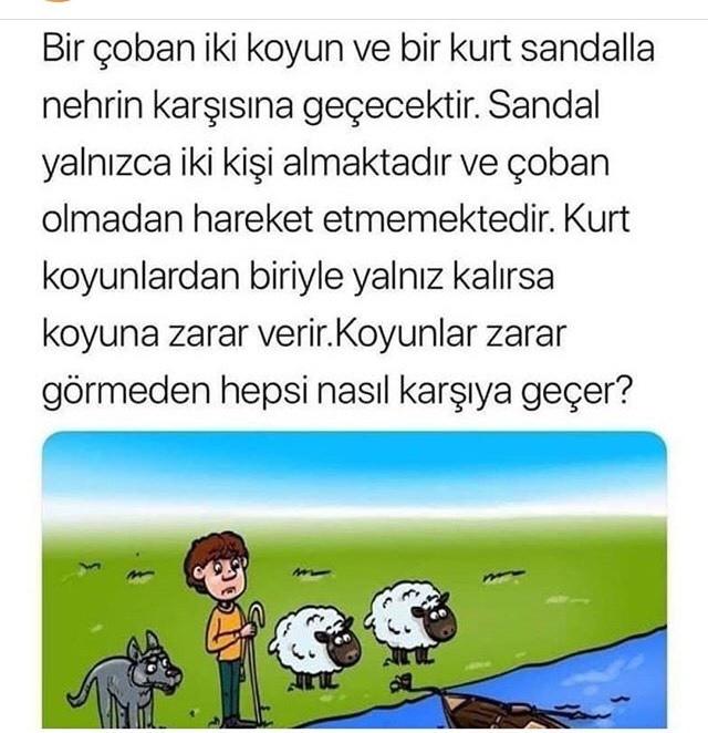 Kafanızı karıştırmaya geldim 😂😂😂mantık sorusu kendine güvenen gelsin?