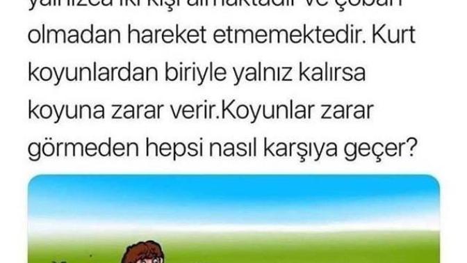 Kafanızı karıştırmaya geldim 😂😂😂mantık sorusu kendine güvenen gelsin?