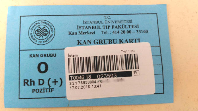 kan grubu kartı
