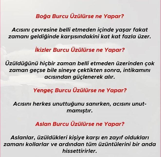 Burçlar üzülünce ne yapar öğrenmek ister misiniz?