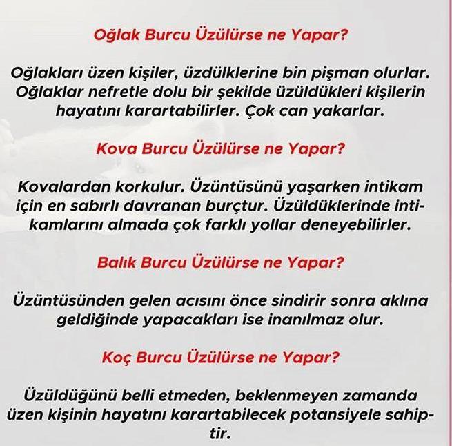 Burçlar üzülünce ne yapar öğrenmek ister misiniz?