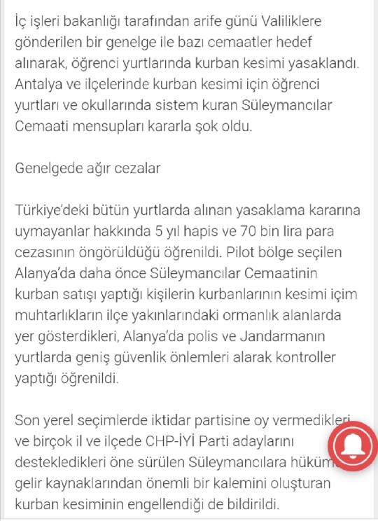 Yurtlarda kurban kesimi yasaklanması hakkında ne düşünüyorsunuz?