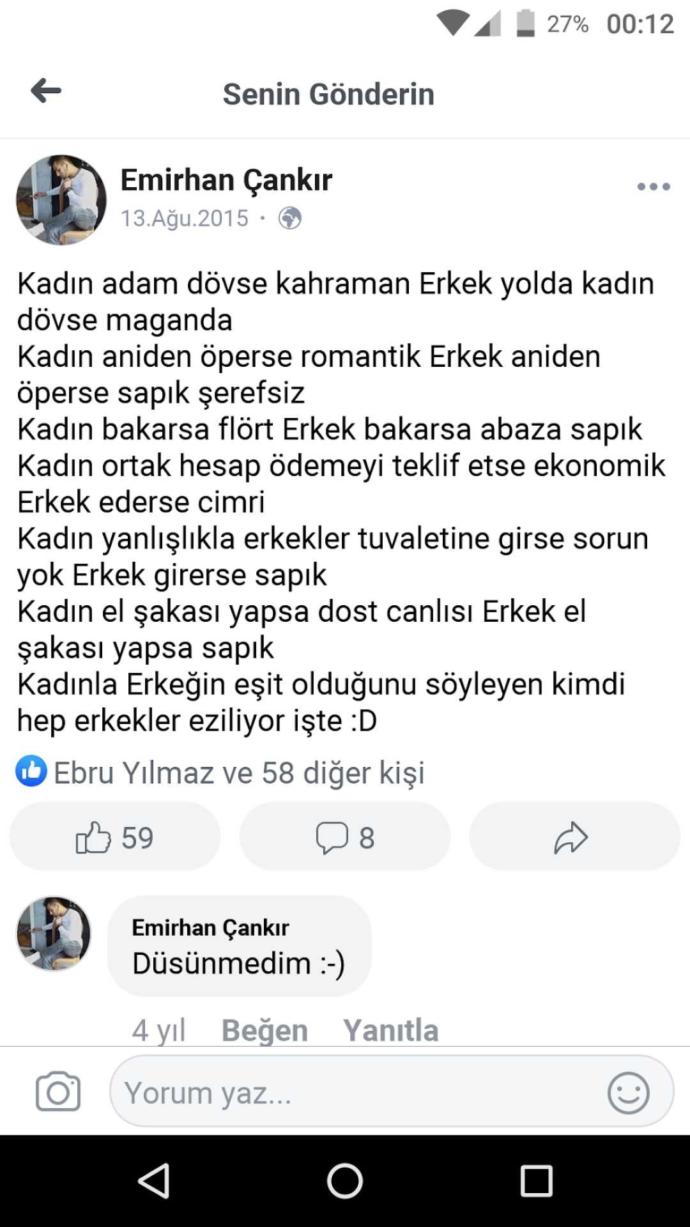 Sizce kadin erkek esit mi?