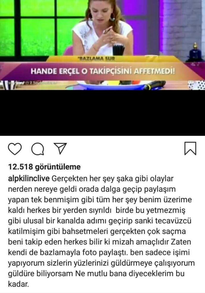 Hande ercel ' in Alp kılınç ' a açtıgı davayla ilgili ne dusunuyorsunuz?