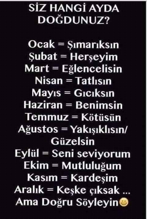 Hangi ayda doğdunuz?