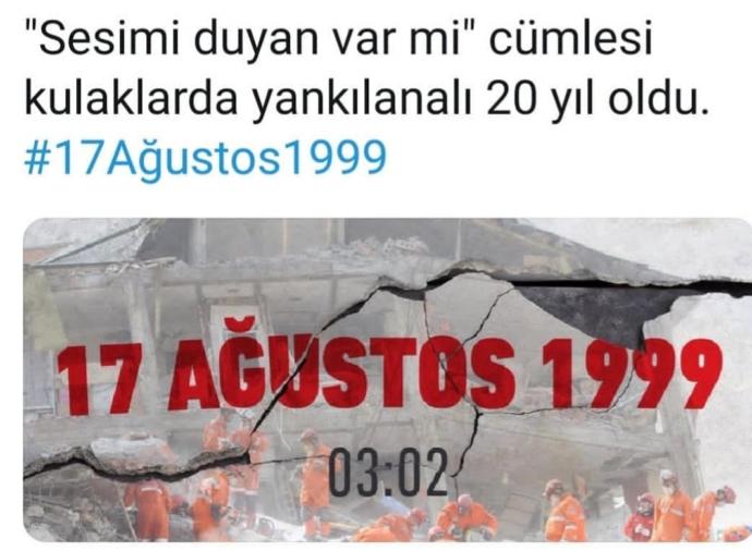 17 ağustos depreminde neredeydiniz?