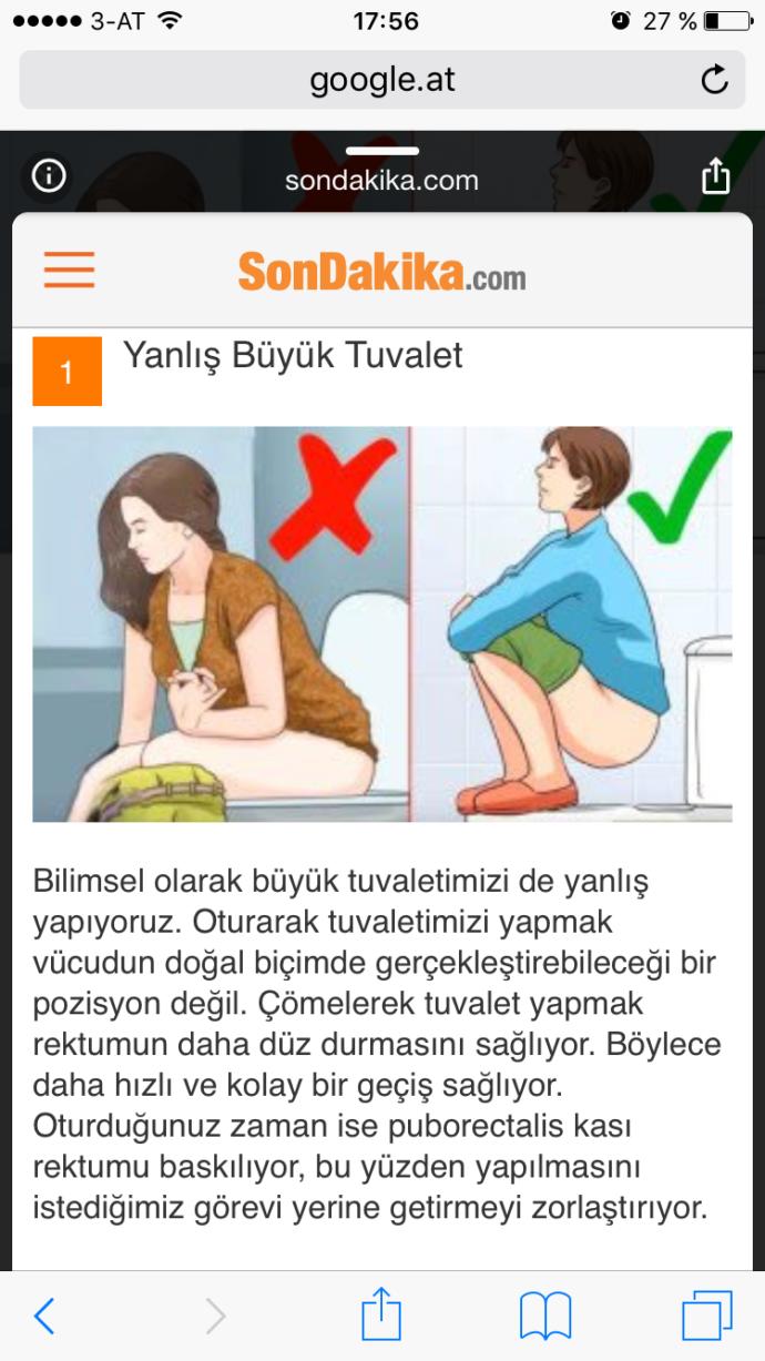 Büyük tuvaletimizi yanlismi yapiyoruz?