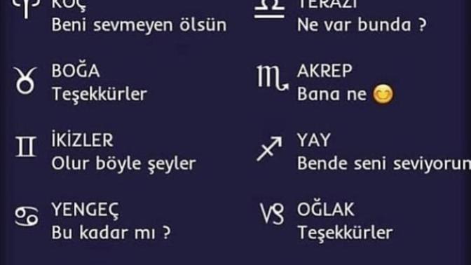 Burçların 'seni seviyoruma' verdiği cevaplar.. sizin burcunuz nedir?