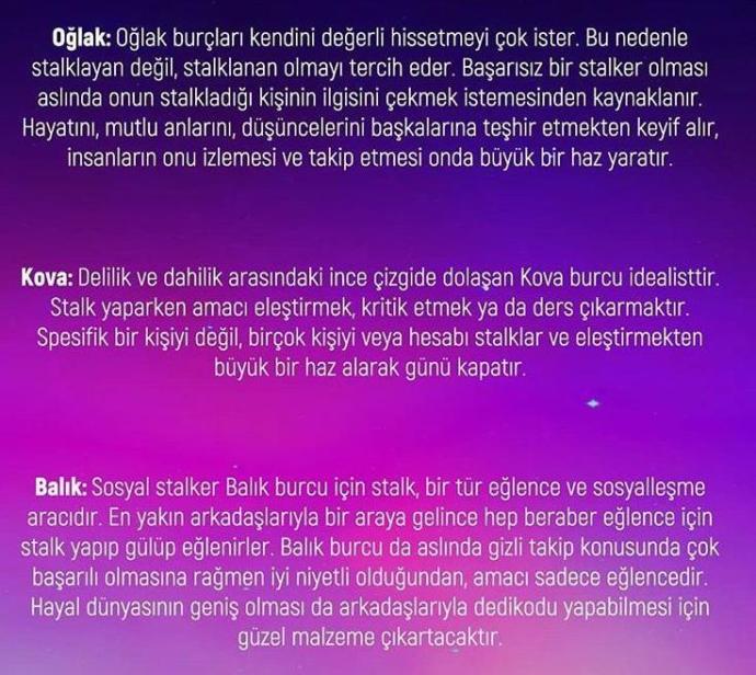 Burçlar Nasıl Bir Stalker?