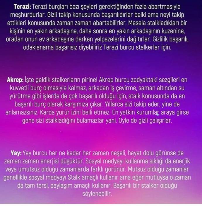 Burçlar Nasıl Bir Stalker?