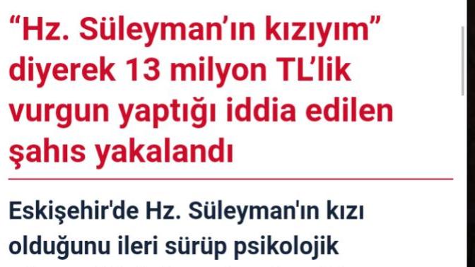 Hz Süleyman'ın kızıyım diyerek 13 milyon cukkalamak nedir arkadaş?