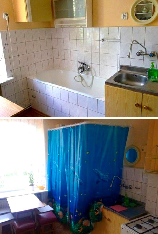 Mutfak-banyo ve tuvalet kombinasyonu bir arada olabilir mi?