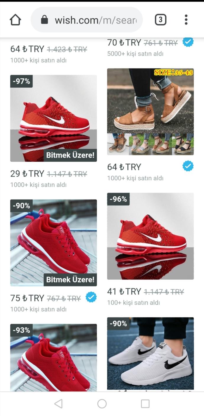 Sitedeki fiyatlar bu şekilde o dediğim abla sürekli buradan alıyormuş