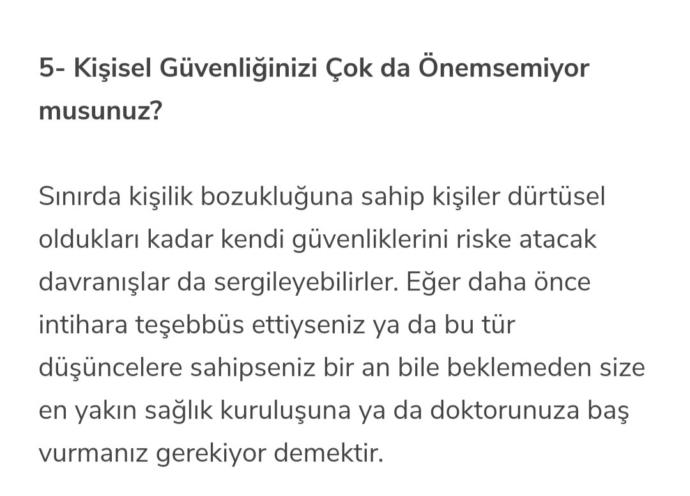 Borderline Kişilik Bozukluğu Hakkında Bilginiz var mı?