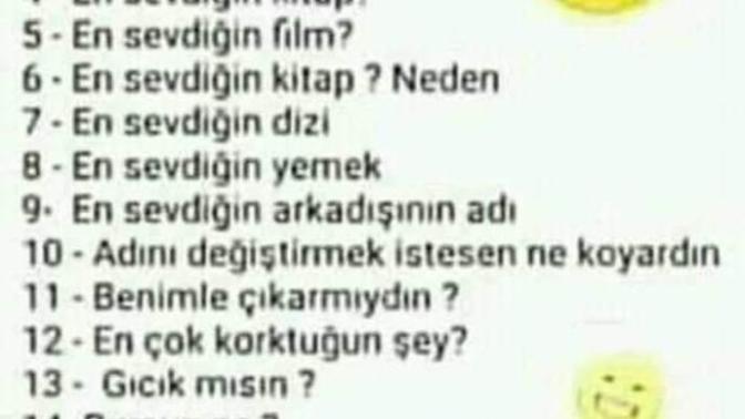 Sor bakalım sor bakalım sor sor çekinme?