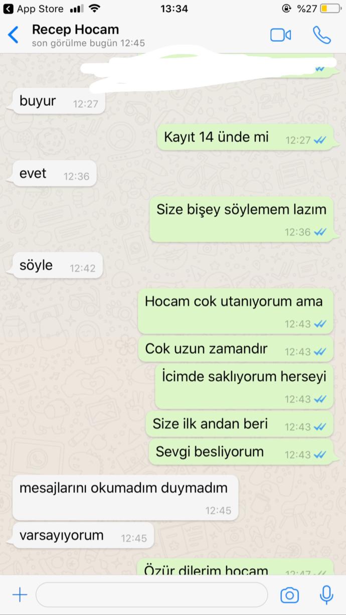 Üniversite hocama onu sevdiğimi söyledim ve sonuç, napıcam?