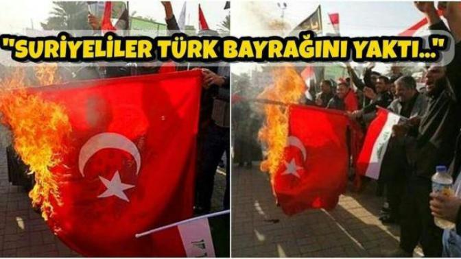 Türk bayrağını yakan fotoğraftaki grubun suriyeli olduğu iddiası doğru değil?