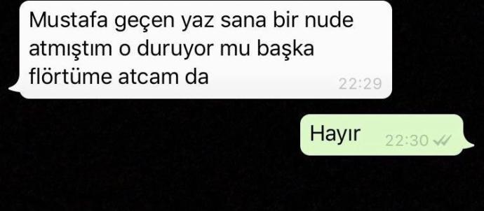 Flört ettiğiniz kişi nude fotoğraf isterse atar mısınız?