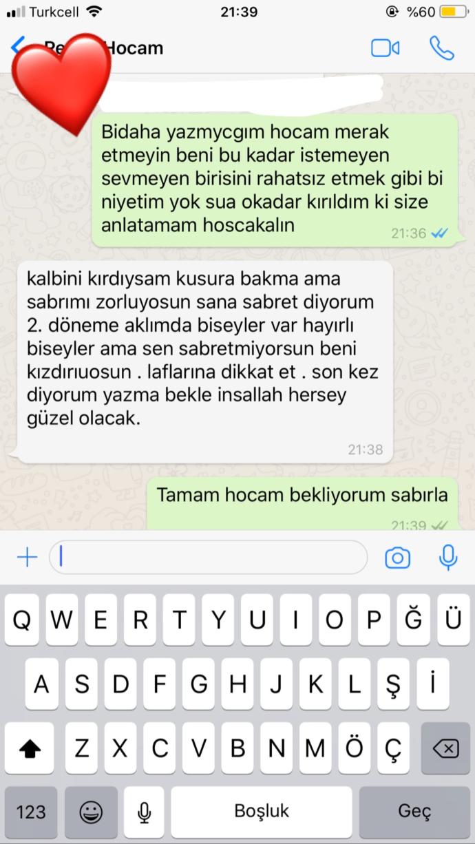 Üniversite hocama mesaj attım, siz bu konuşmalardan ne çıkardınız?