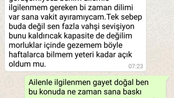 Kız arkadaşım böyle bir ayrılık mesajı atmış ne diyorsunuz?
