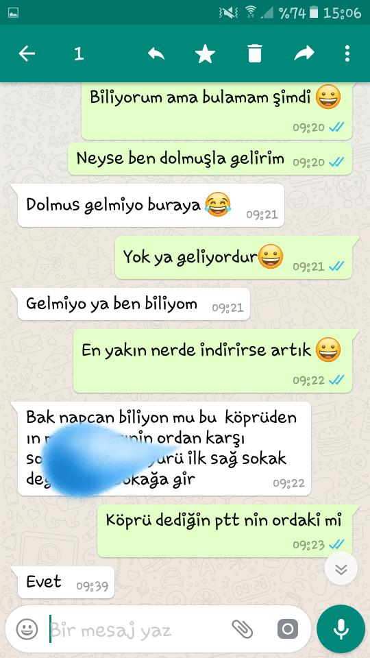 Sizin böyle yazışmalarınız oluyor mu kuryelerle😀?