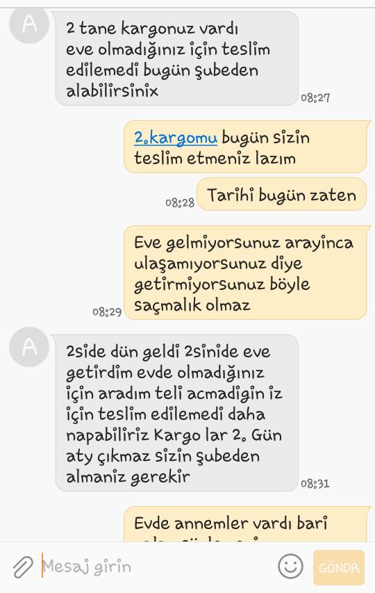 Sizin böyle yazışmalarınız oluyor mu kuryelerle😀?
