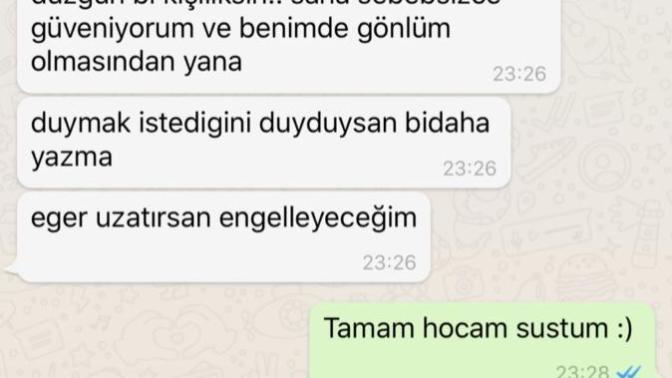 Üniversite Hocam bana bunları yazdı sizce ne demek?