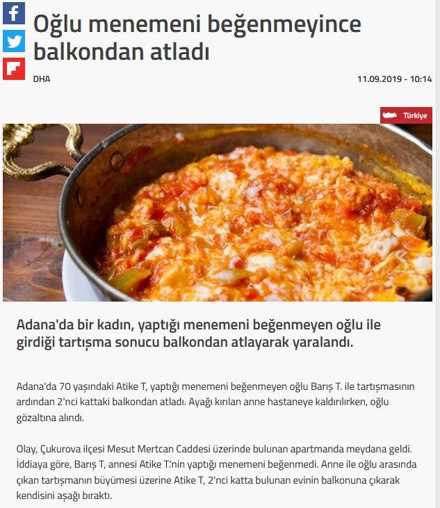 Yaptığınız yemek beğenilmezse ne tepsi verirsiniz?