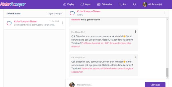 Diğer mesajlar hariç :D