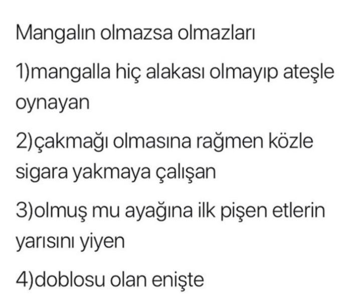 Mangalın olmazsa olmazları neler?