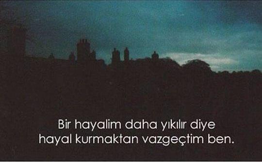 Vazgeçtim.. ben pes ettim artık