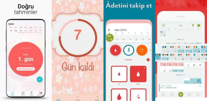 regl takvim uygulamaları
