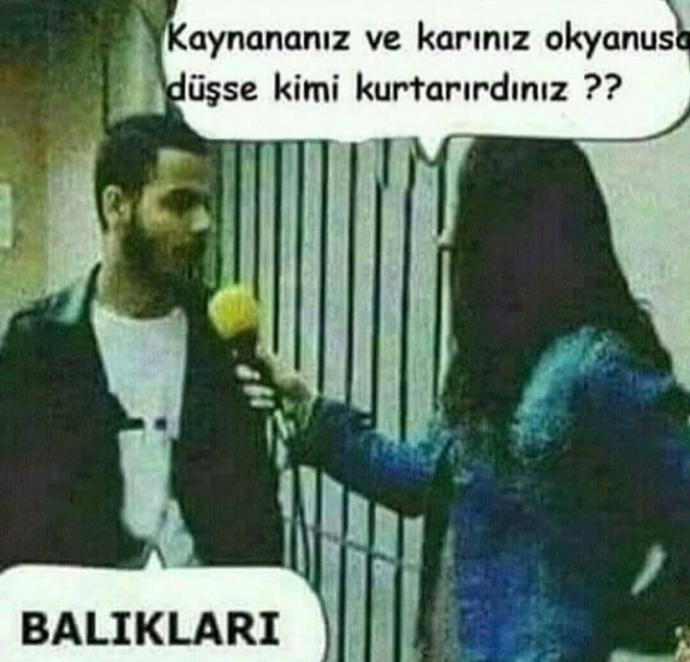 Kayınvaliden ile eşin okyanusa düşse kimi kurtarırsın?