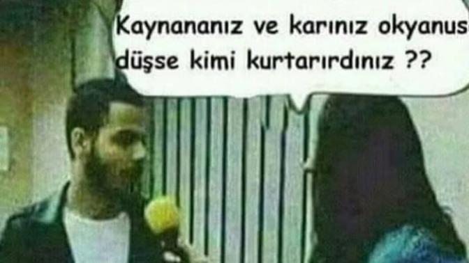 Kayınvaliden ile eşin okyanusa düşse kimi kurtarırsın?