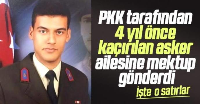 PKK tarafından kaçırılan askerden mektup 