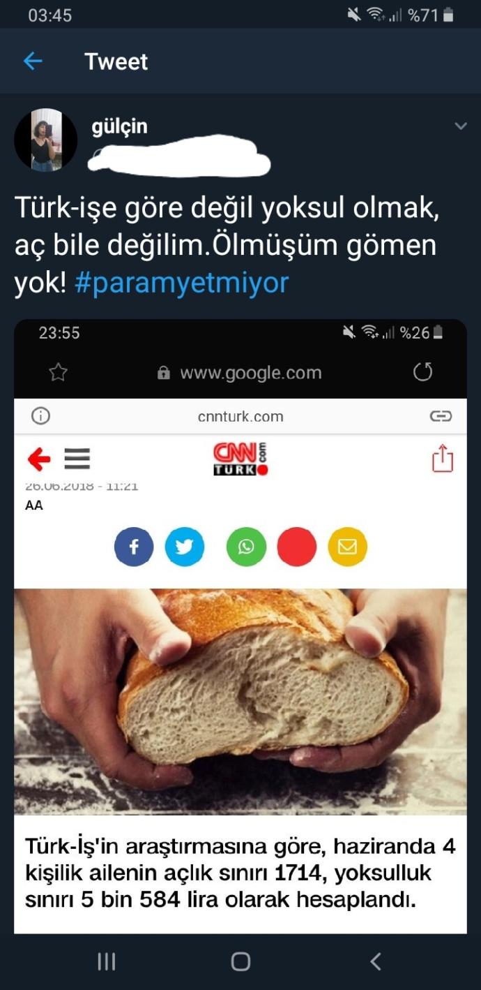 Türk-iş e göre aç mısın, yoksul mu?