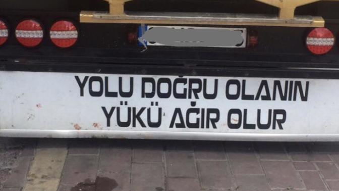 Bir kamyon arkası yazısı söyler misiniz?