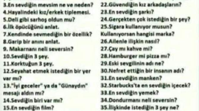 Bir soru sorma hakkın var ne sorarsın?