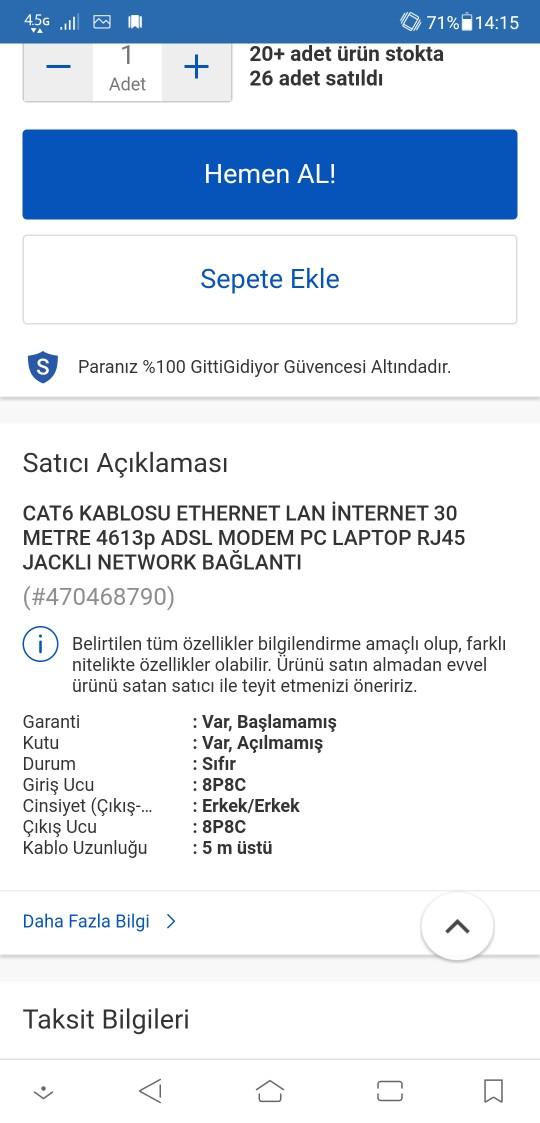 İnternet kablosu?