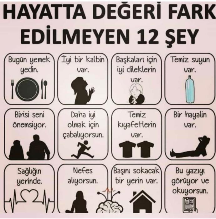 Hayatta değeri fark edilmeyen başka neler var sence?