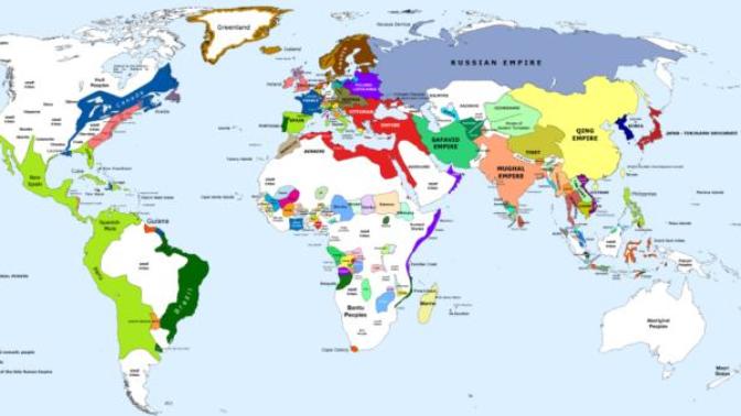 1700 yılında dünya haritası... Osmanlı İmparatorluğu o kadarda büyük değilmiş değil mi?
