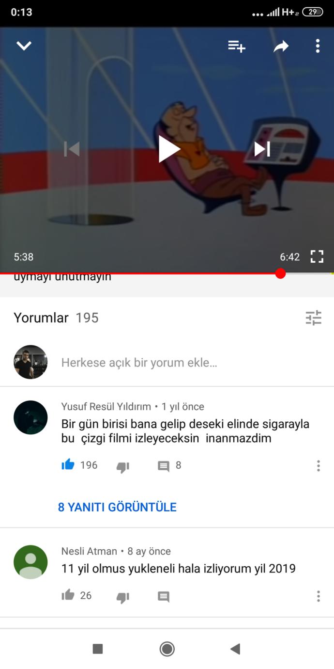 Çizgi film izliyor musunuz?